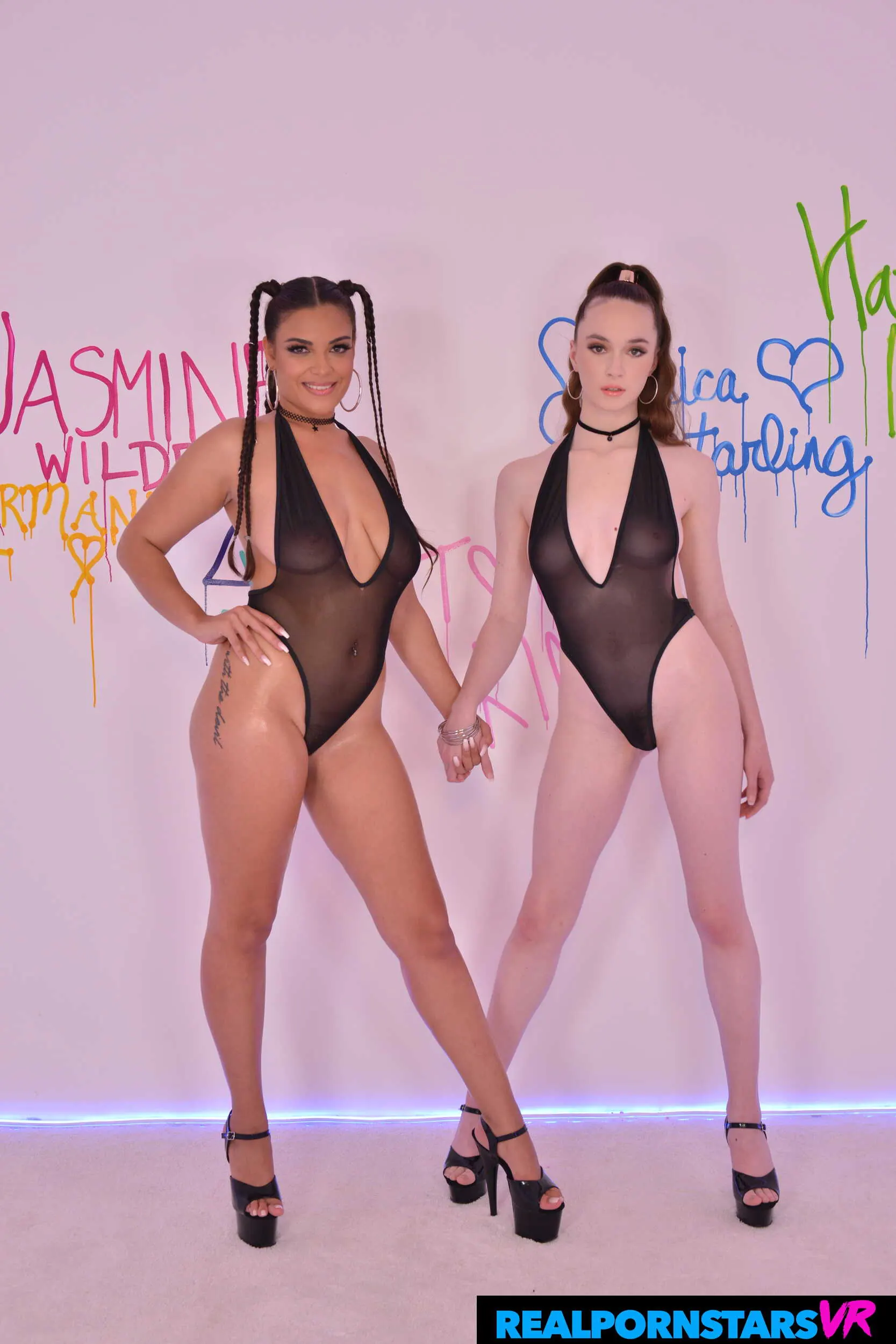 VR Naughty America 'Busty and slutty babes Armani X and Hazel Moore are here to make that cock of yours erupt' starring Armani X (Photo 144)