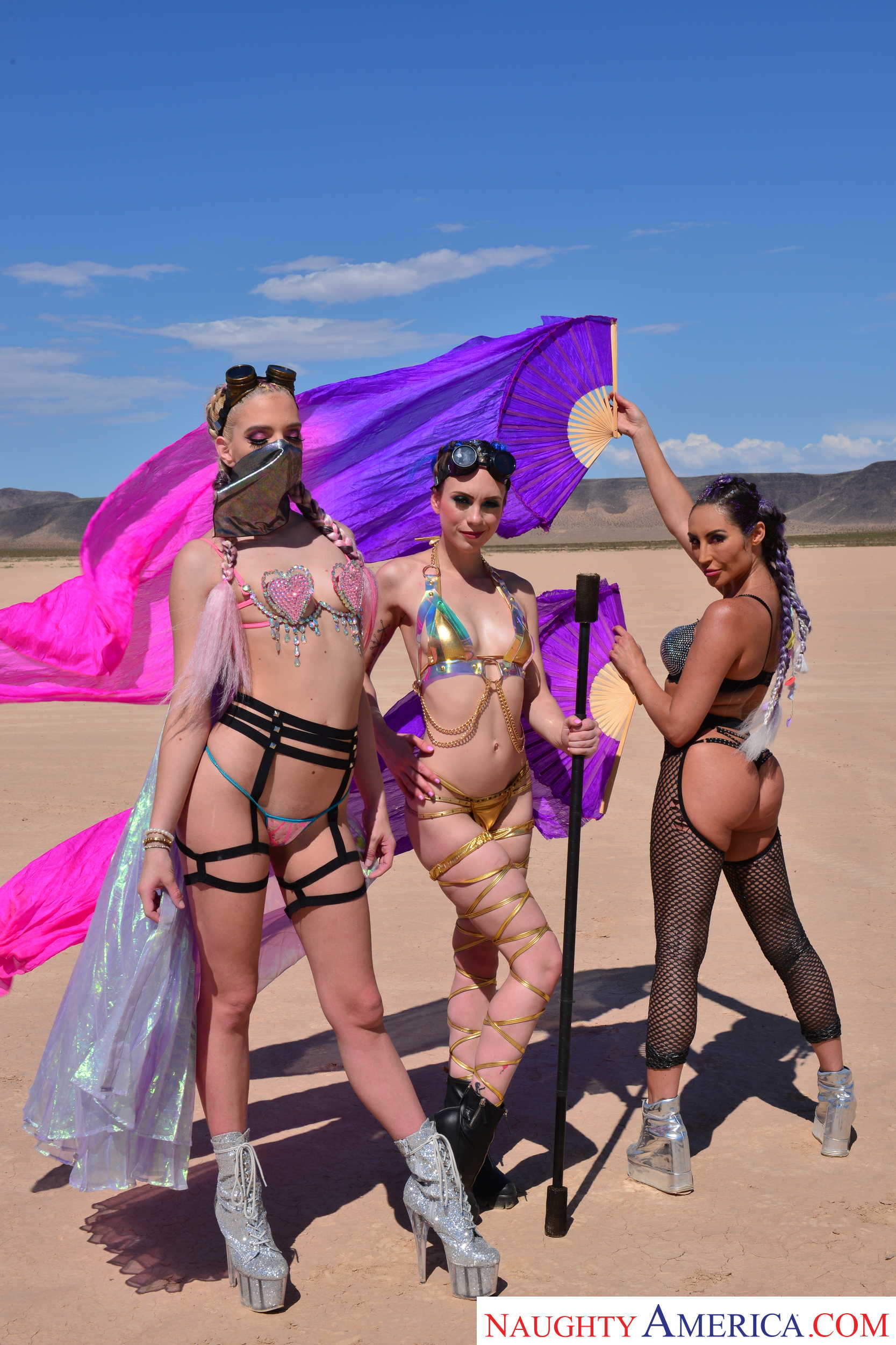 VR Naughty America 'Burning Dude at the playa and you get to fuck 3 chicks ' starring Christiana Cinn (Photo 1)