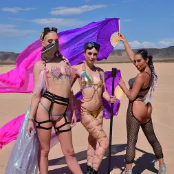 Christiana Cinn in 'VR Naughty America' Burning Dude at the playa and you get to fuck 3 chicks  (Thumbnail 1)
