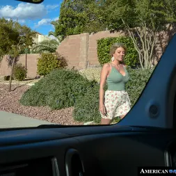 Kayla Kayden in 'VR Naughty America' Hitchhiking babe, Kayla Kayden, reciprocates your good deed with some dick sucking and wet pussy (Thumbnail 42)